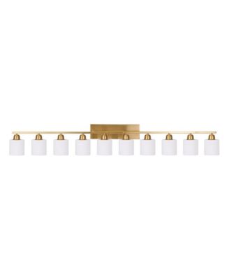 Metal 10 Light Bathroom Vanity Light with Glass Shade