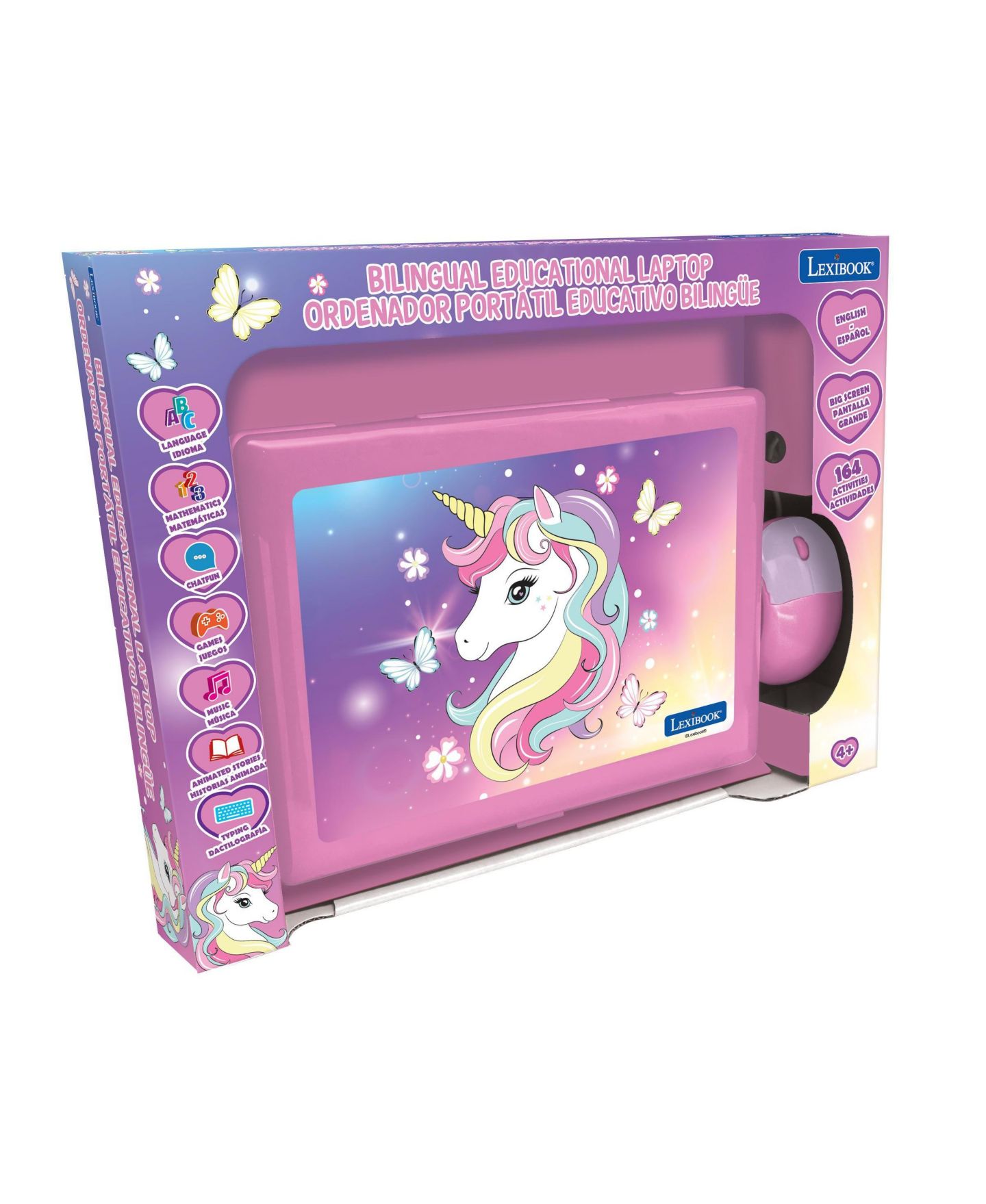 Детская игрушка Lexibook Unicorn Bilingual English and Spanish 164 Activities Educational Laptop, от 4 лет, цвет: Фиолетовый — фото 8