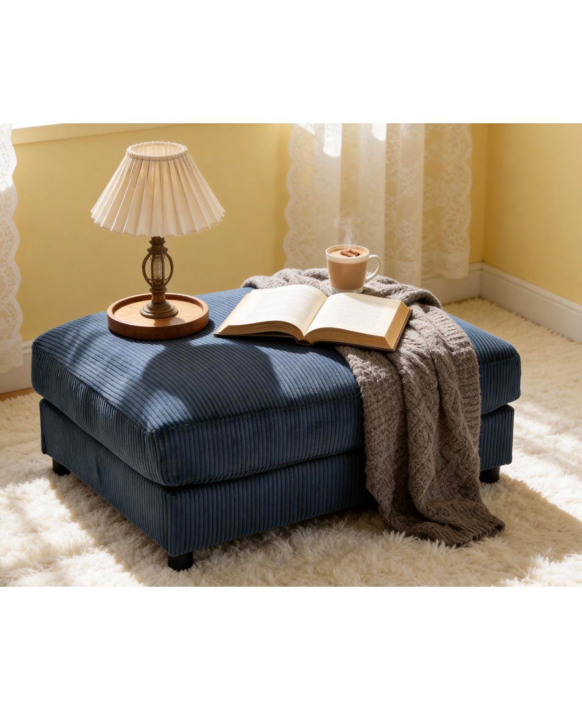 Streamdale Furniture Corduroy Upholstered Rectangle Ottoman