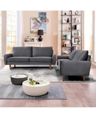  Kent 2-Piece Modern Velvet Sofa and Loveseat Set
