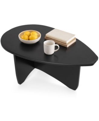 Oval Engineered Wood Coffee Table with Rounded Corners