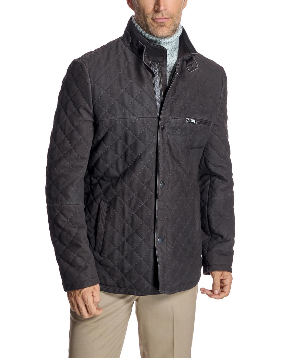 Julia & Stella By Maximilian Men's Quilted Italian Leather Jacket