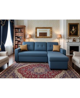 Convertible L-Shaped Sectional Sleeper Sofa Bed
