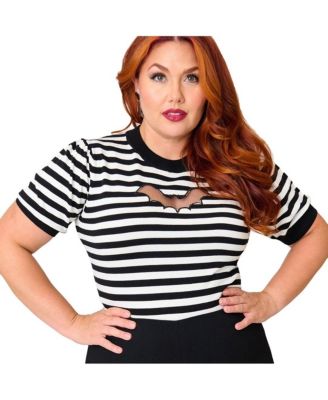 Plus Size Printed Heart Cutout Knit Sweater
