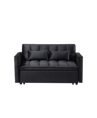 Modern 2-Seater Sofa, 54" Pull-Out Sleeper Sofa Bed for Living Room