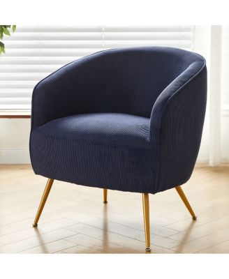 Corduroy Accent Chair with  Legs, Modern Comfy Barrel Chair