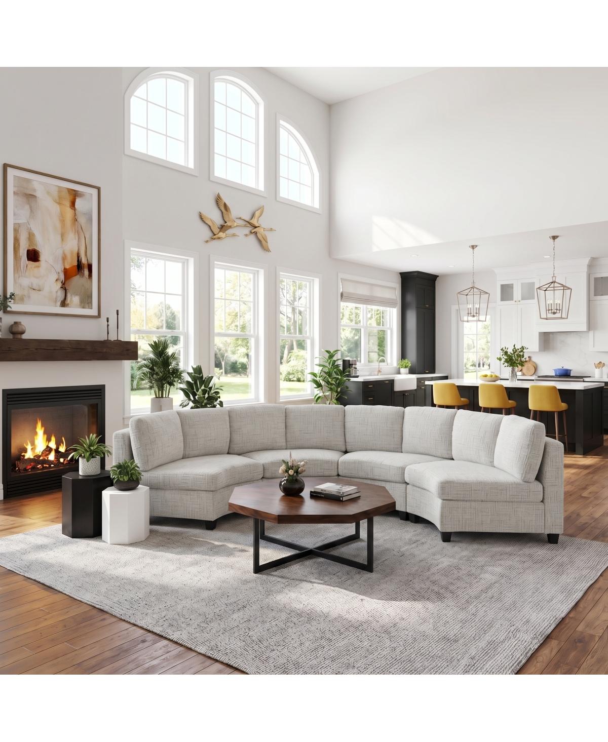 Streamdale Furniture 4-Seater Curved Modular Chenille Sectional Sofa