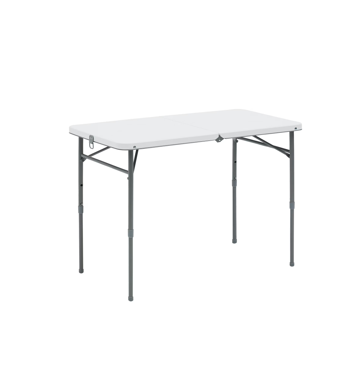 Sevorley 40"L x 20"W Plastic Adjustable Height Fold-in-Half Folding Table - White