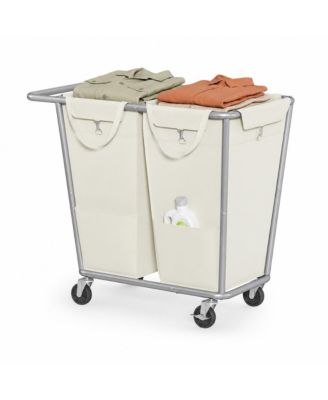 50.2 Gal 2-Section Rolling Laundry Hamper with Removable Bags