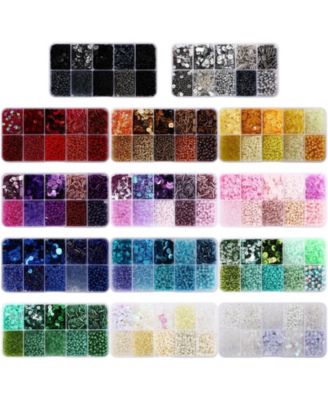 140 Colors 67000pcs Glass Seed Beads Loose Sequins Bulk Craft Kit