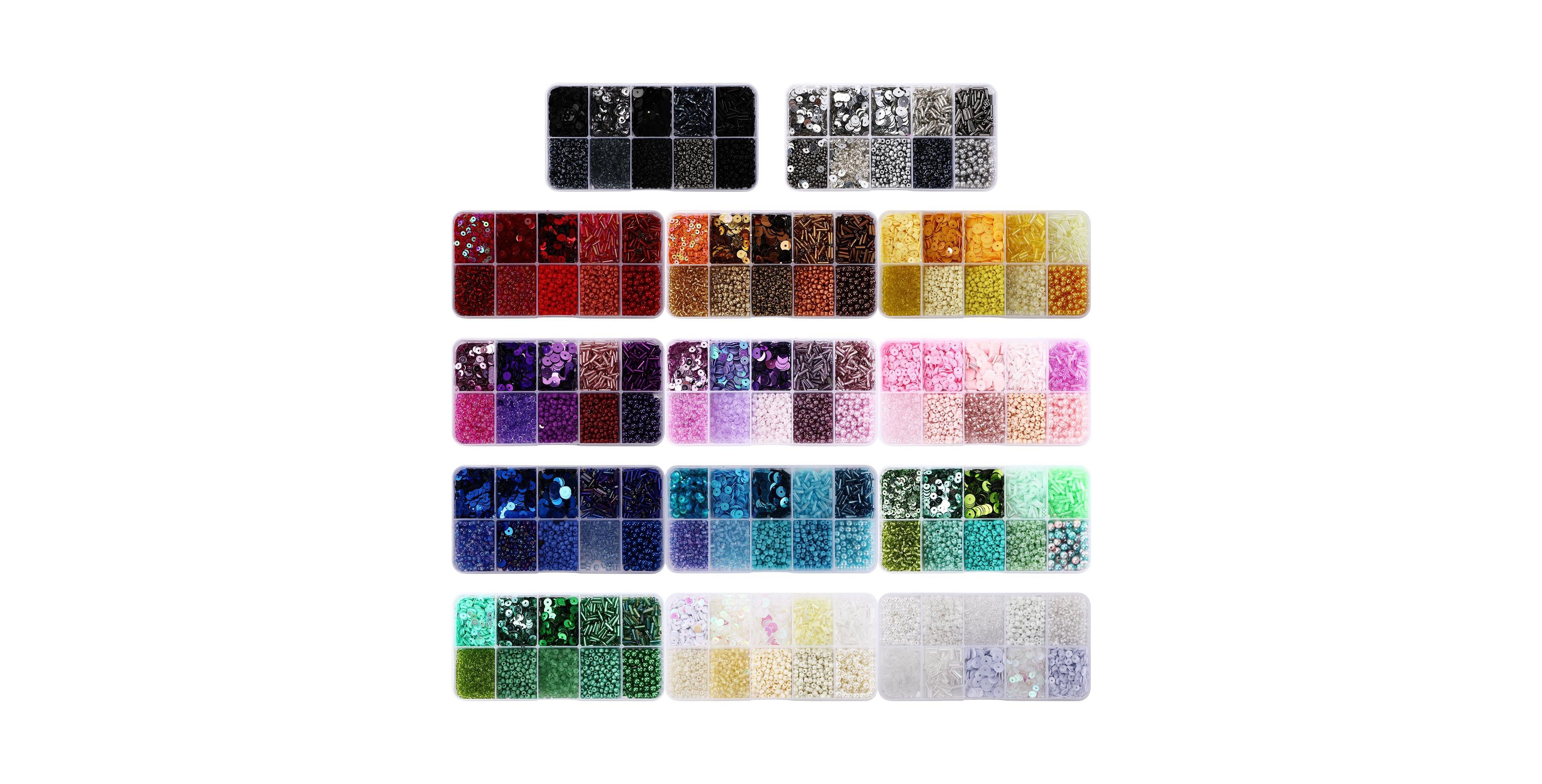 Aeelike 140 Colors 67000pcs Glass Seed Beads Loose Sequins Bulk Craft Kit