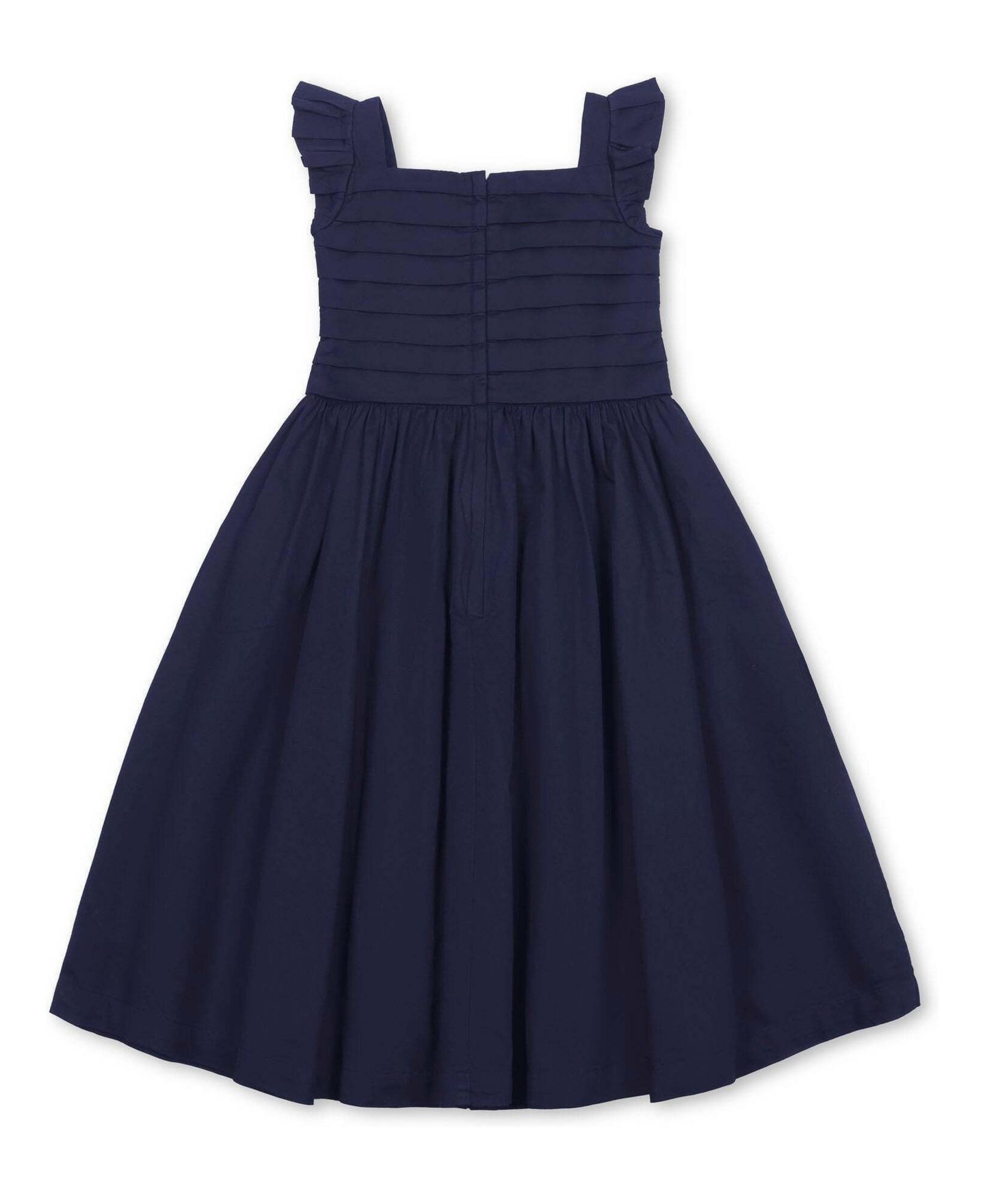 Платье Hope & Henry Organic Pleated Bodice Sateen Party Dress для девочек, цвет: Тёмно-синий — фото 2
