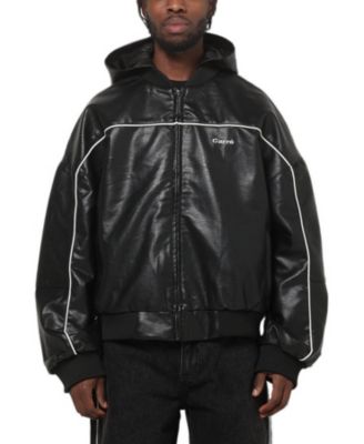 Men's Velocity Faux Leather Bomber Jacket