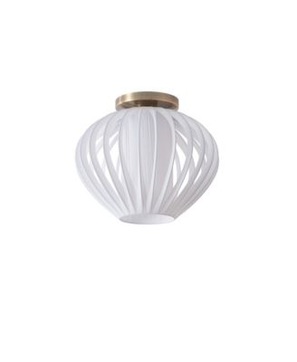 Bloom Flush Mount, Satin Shade, Weathered Brass
