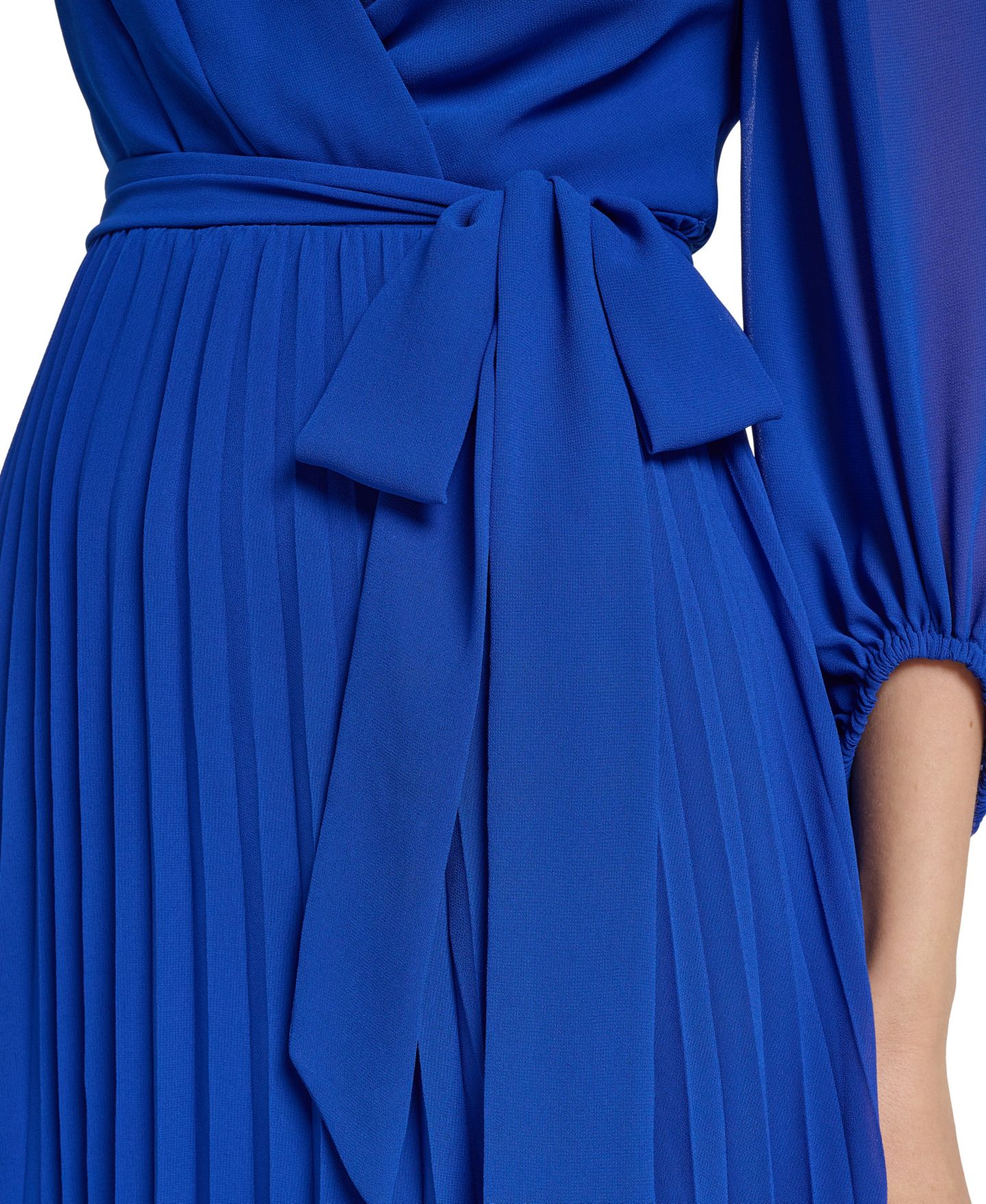 Женское платье Jessica Howard 3/4 Ballon Pleated V-Neck Surplice Midi, цвет: Кобальтовый — фото 4