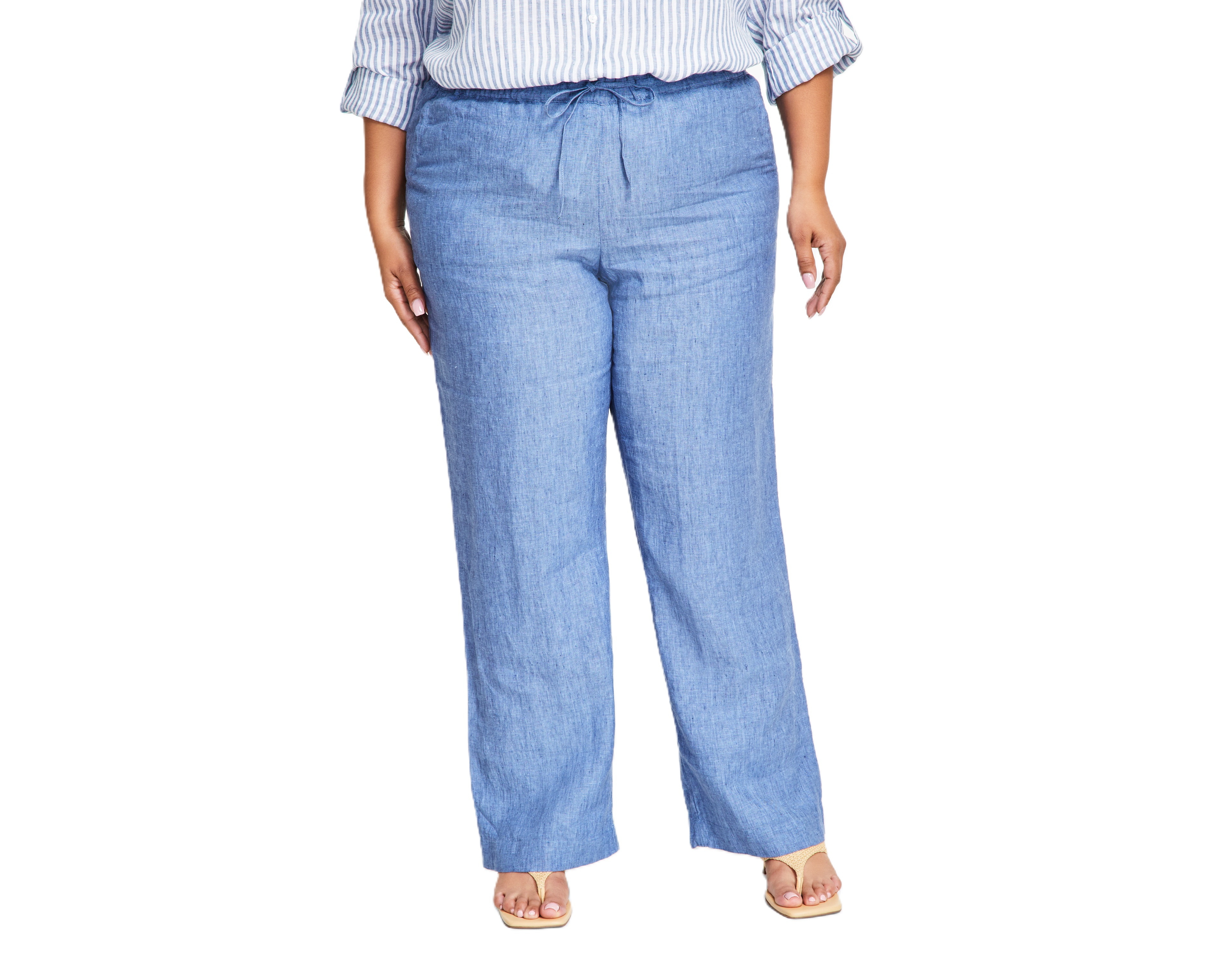 Charter Club Plus Wide Leg Linen Pants, Macy's Exclusive