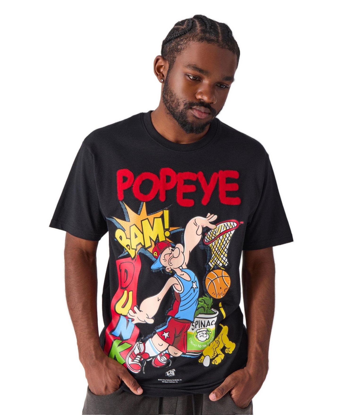 Мужская футболка Reason Popeye Applique Short Sleeve, цвет: Чёрный — фото 1