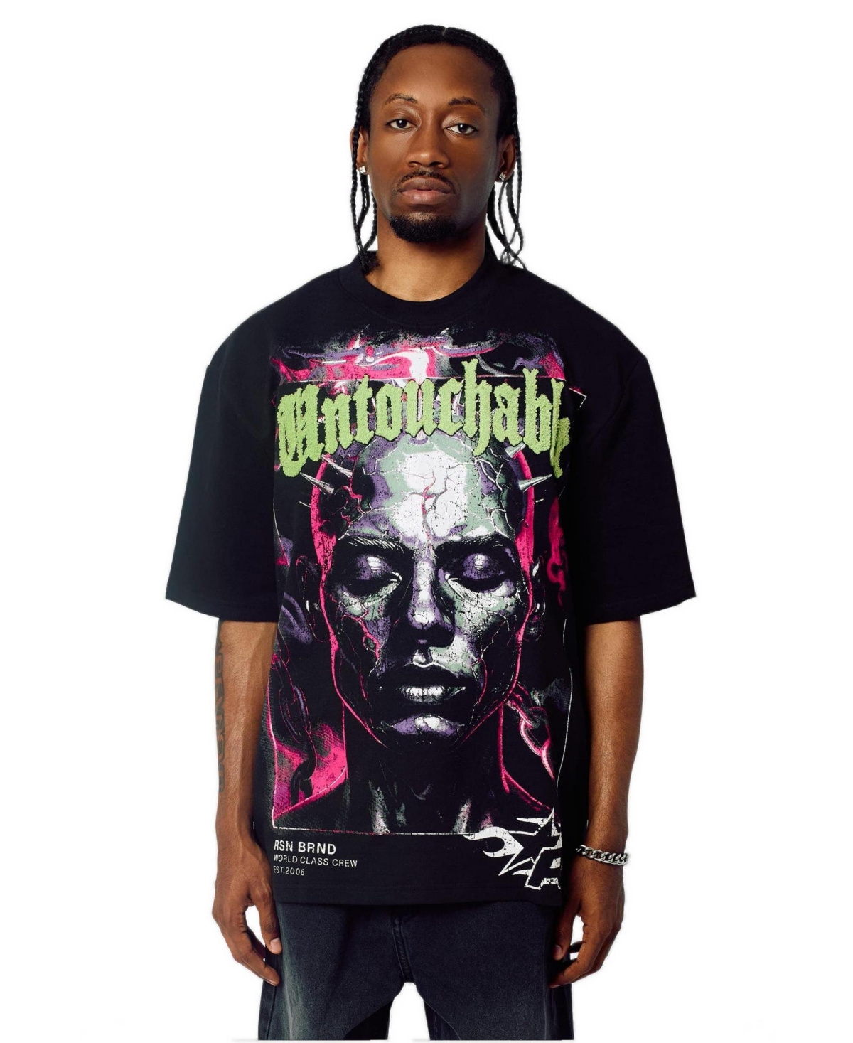 Reason Men's Untouchable Chenille Patched Short Sleeve T-Shirt