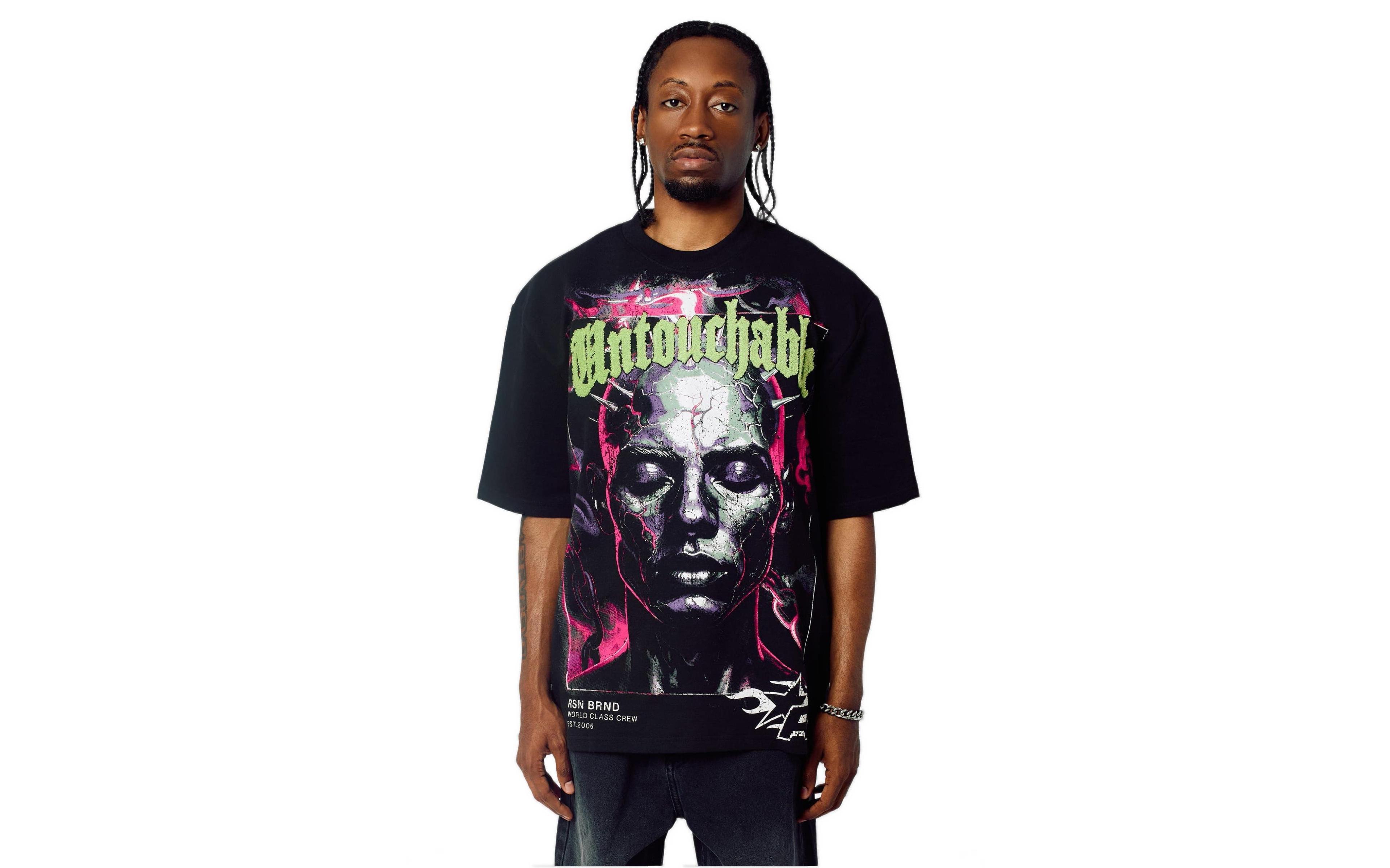 Reason Men's Untouchable Chenille Patched Short Sleeve T-Shirt