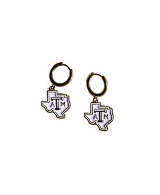 Women's Texas A&M University Gold-Tone Enamel Huggie Earrings