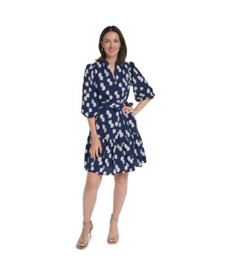 Petite 3/4-Balloon Sleeve A-Line Dress