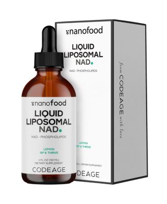 Nanofood Liquid Liposomal NAD Plus, Nicotinamide Adenine Dinucleotide, Lemon Flavor, 4 Fluid Ounce