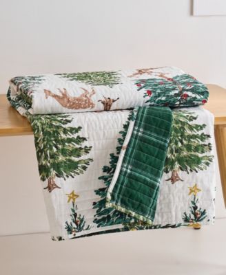 Christmas Grove Reversible Quilted Throw, 50" x 60"