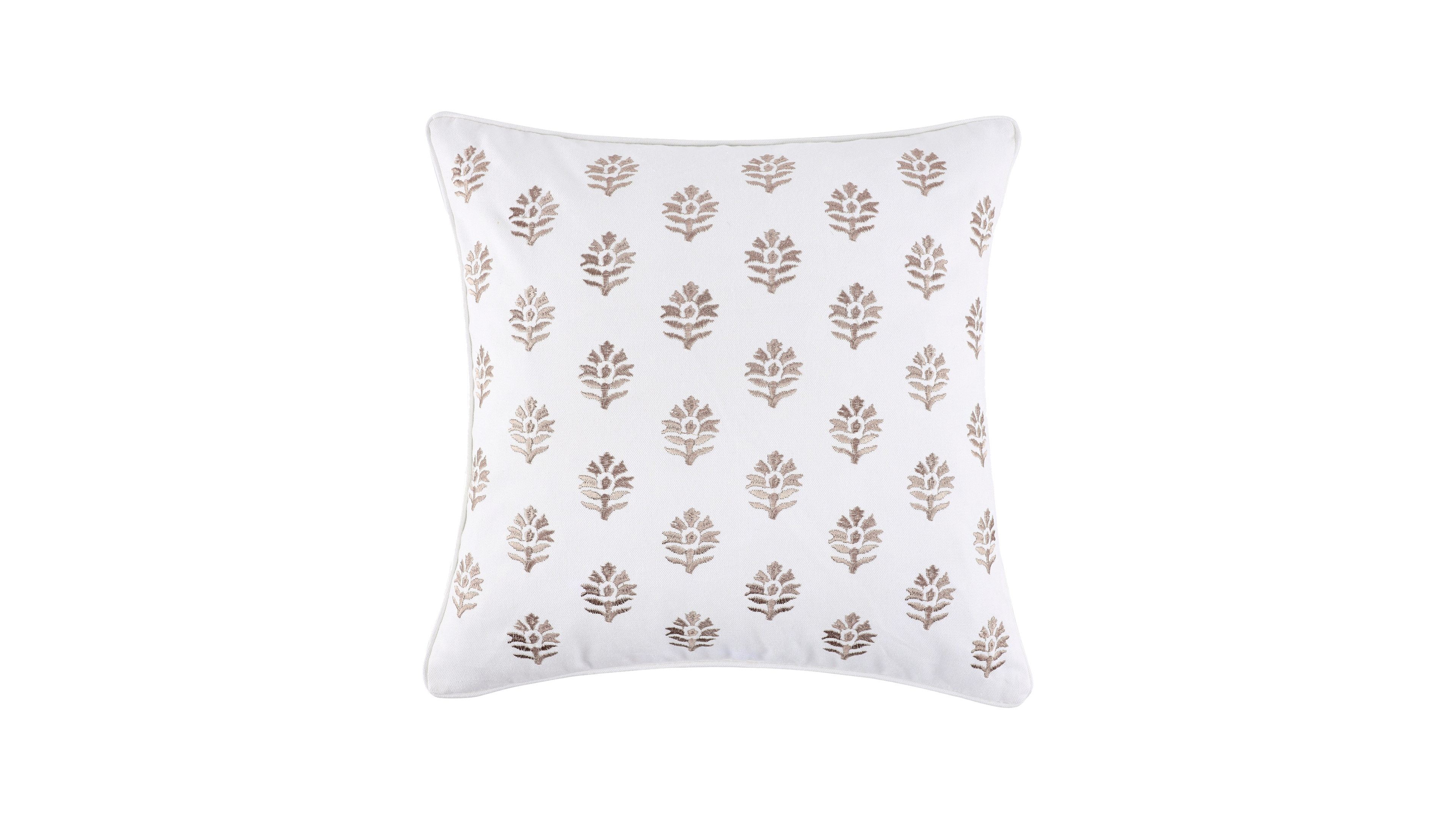 Levtex Home Camellia Embroidered Medallion Decorative Pillow, 18" x 18"