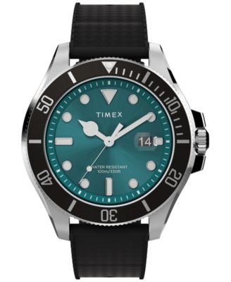 Men's Quartz Harborside Coast Sport Black Synthetic Rubber Watch 44mm