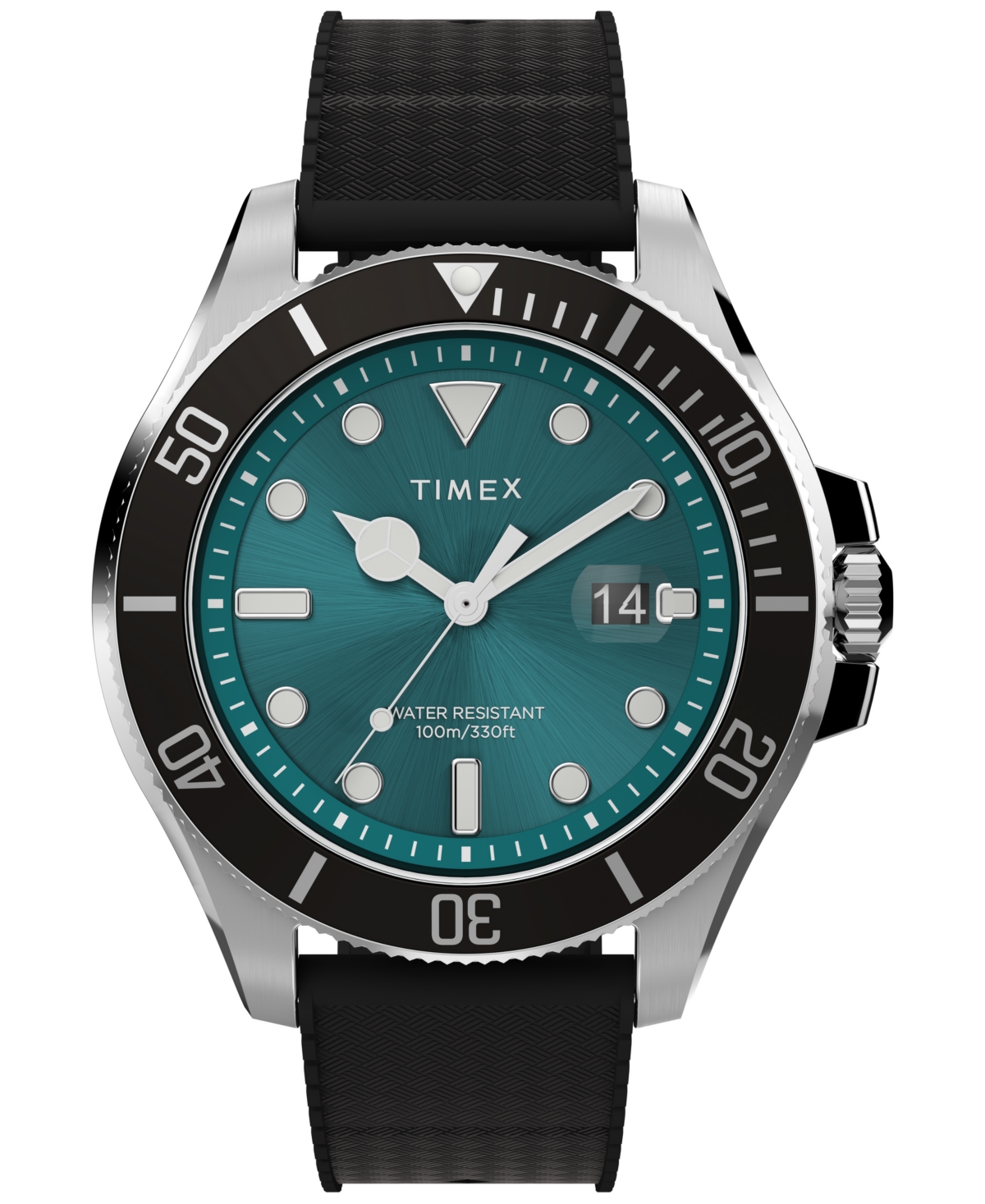 Timex Men's Quartz Harborside Coast Sport Black Synthetic Rubber Watch 44 mm