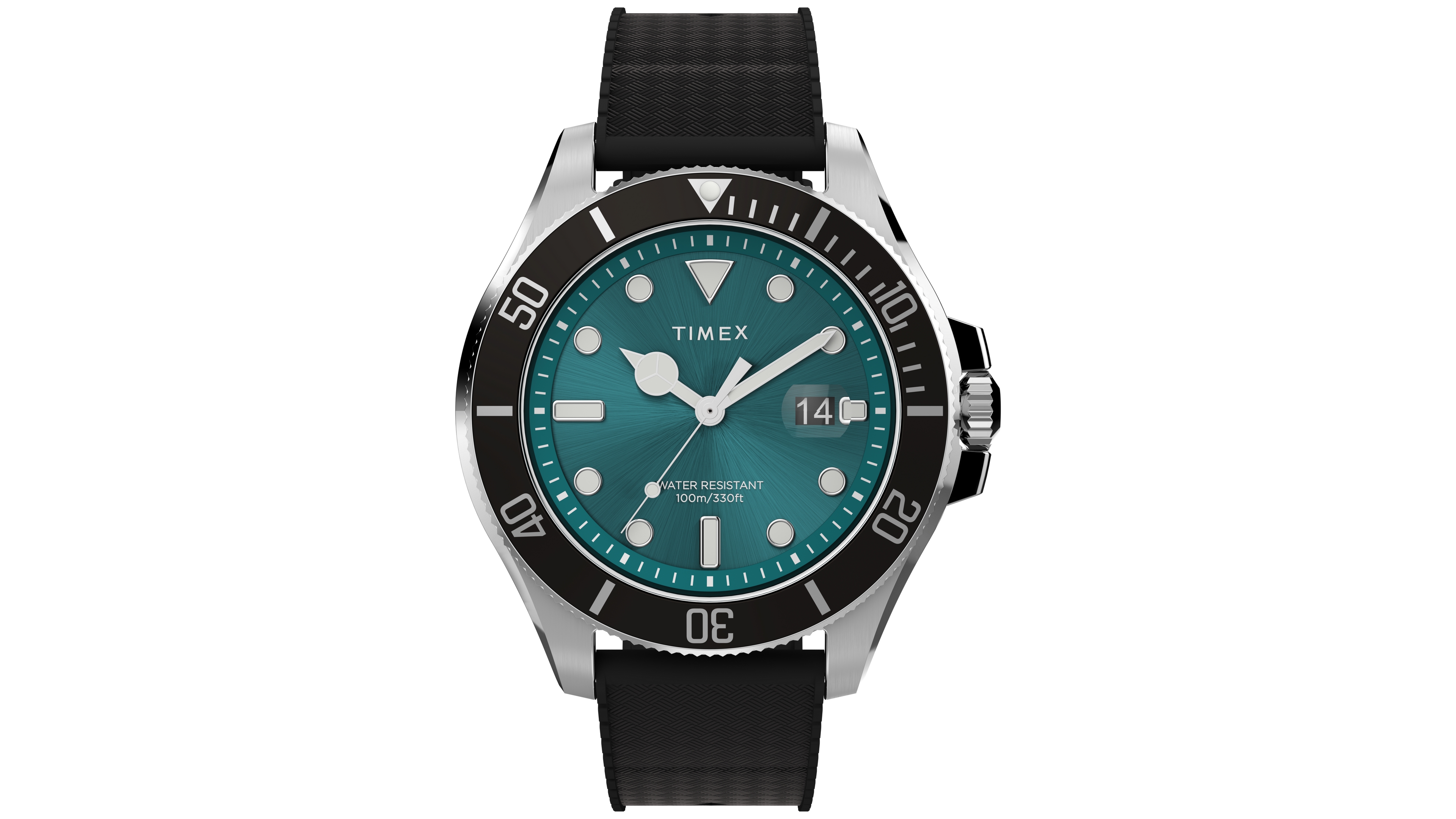 Timex Men's Quartz Harborside Coast Sport Black Synthetic Rubber Watch 44 mm