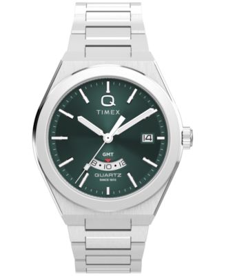 Men's Quartz Analog Continental Silver-Tone Stainless Steel Watch 39mm