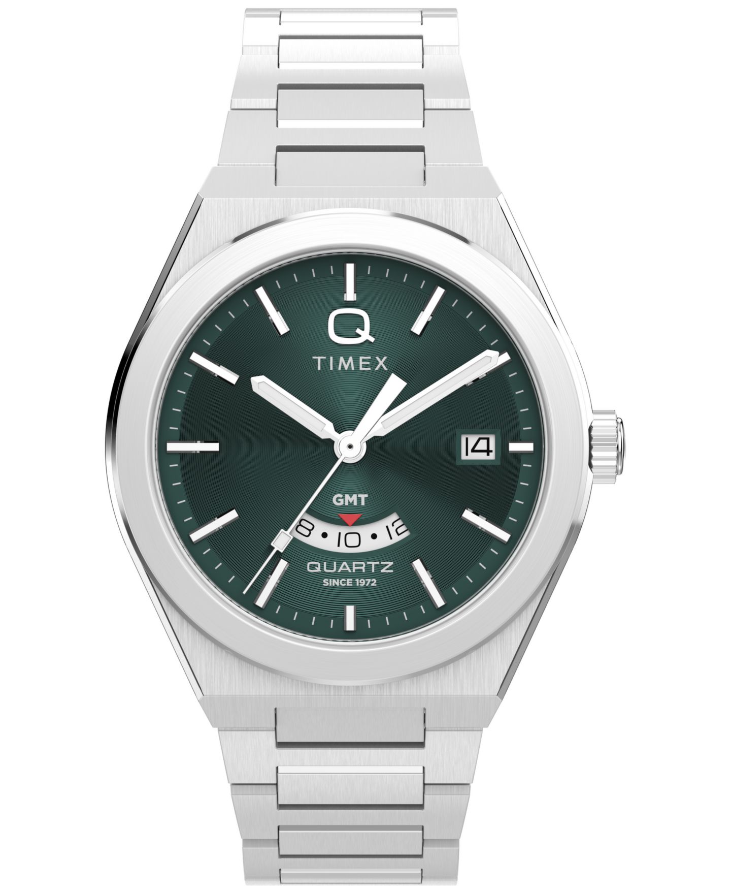 Мужские часы Timex Quartz Analog Continental Silver-Tone Stainless Steel 39mm — фото 1