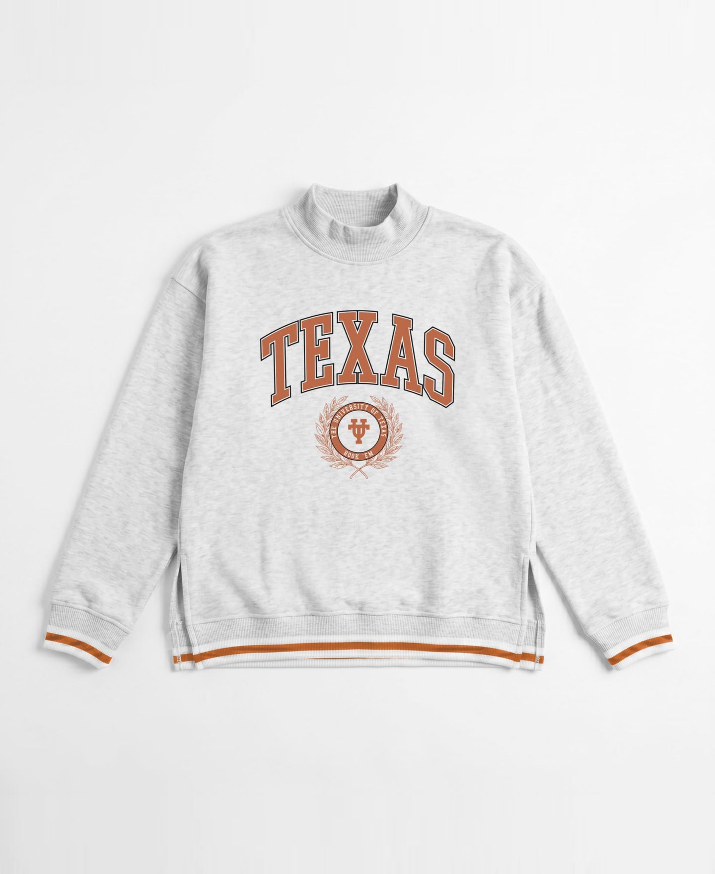 Женская толстовка Gameday Couture Heather Gray Texas Longhorns Rally Point Contrast Stripe Mock Neck — фото 2