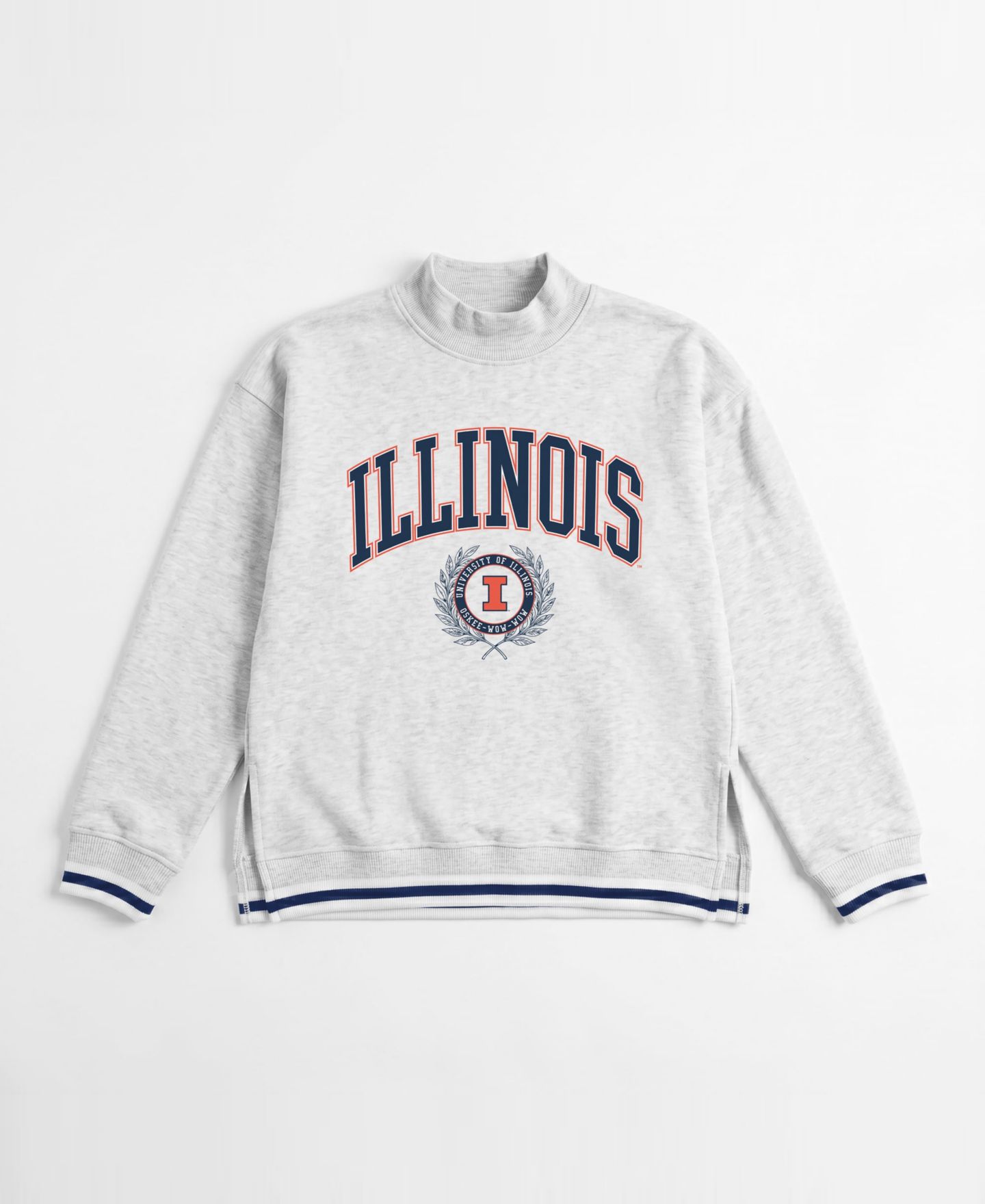 Женская толстовка Gameday Couture Heather Gray Illinois Fighting Illini Rally Point Contrast Stripe Mock Neck — фото 2
