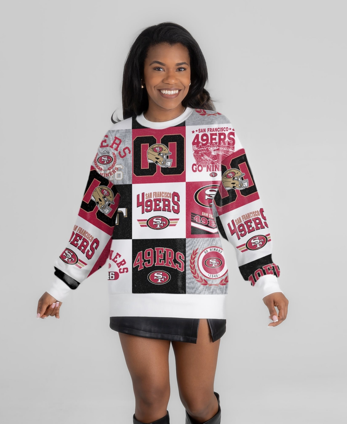 Gameday Couture Women's White San Francisco 49ers Highlight Reel Repeat Premium Fleece Sweatshirt