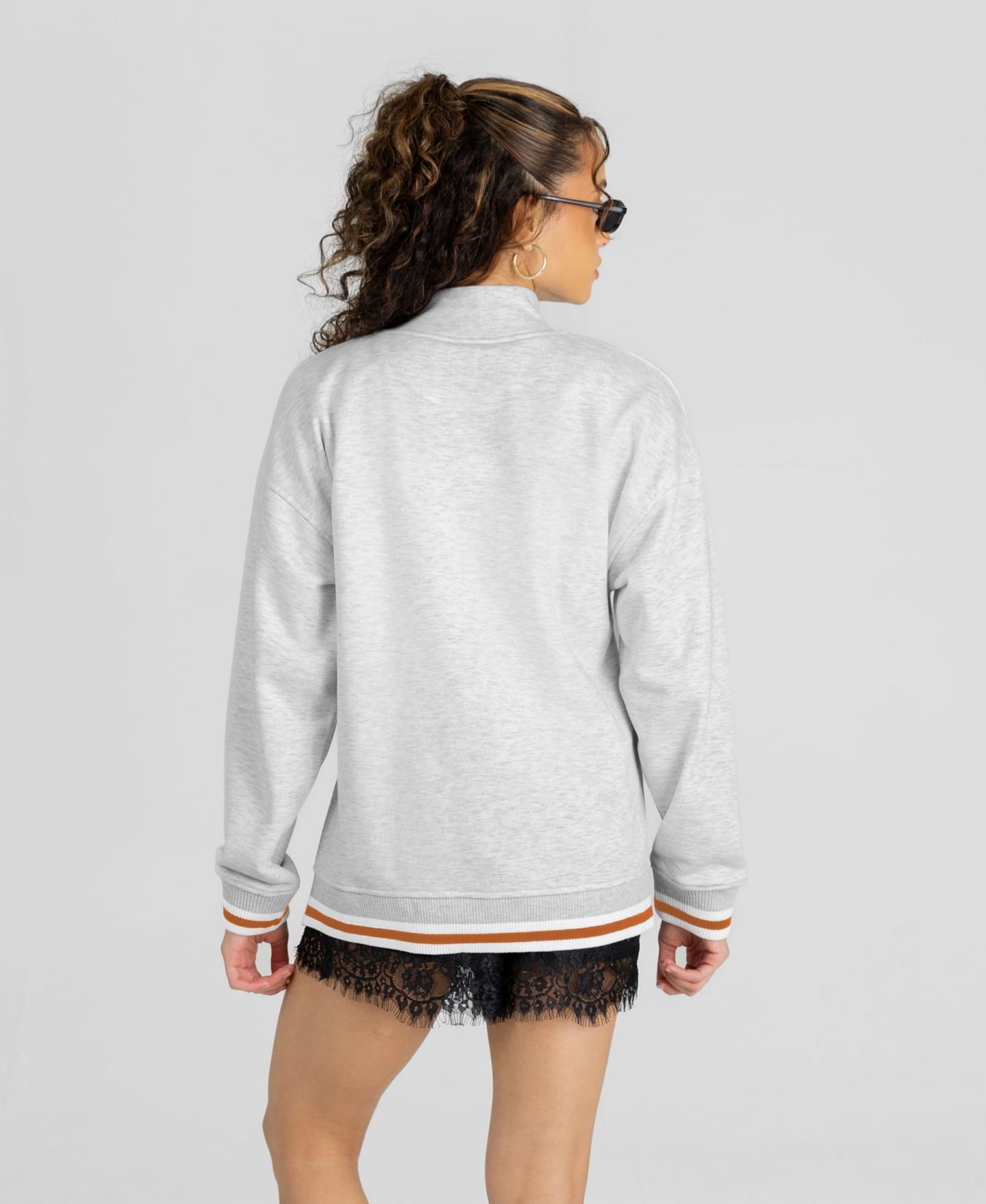 Женская толстовка Gameday Couture Heather Gray Texas Longhorns Rally Point Contrast Stripe Mock Neck — фото 4