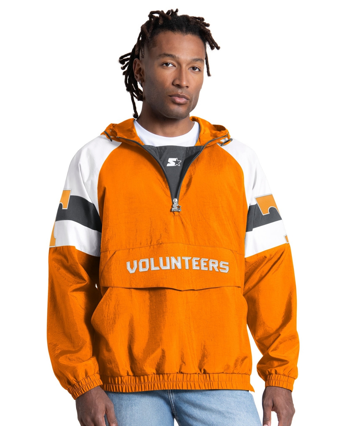 Starter Men's Tennessee Orange Volunteers Street Cut Half-Zip Jacket