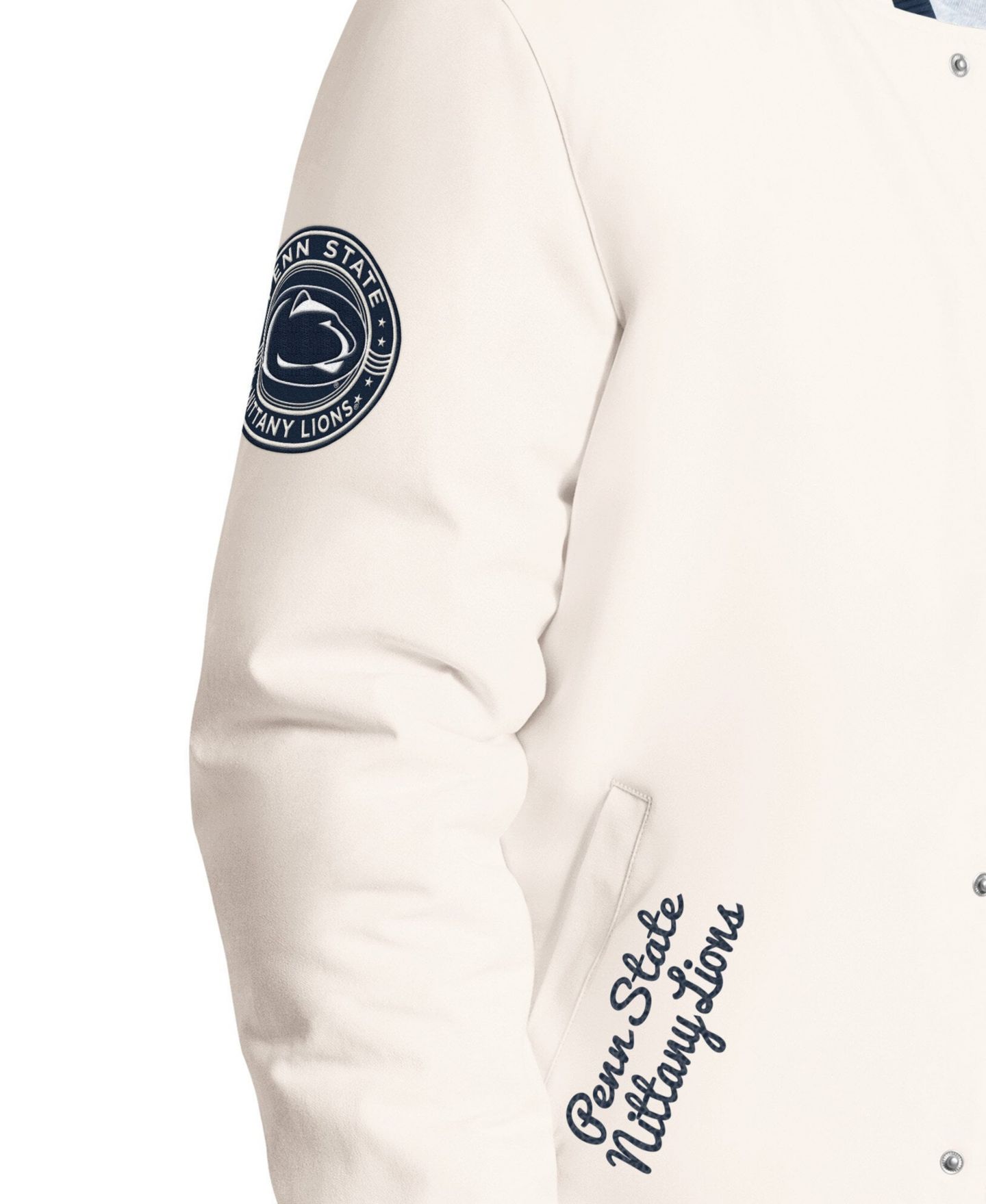 Мужская куртка Starter White Penn State Nittany Lions Spectator Varsity Full Snap — фото 2