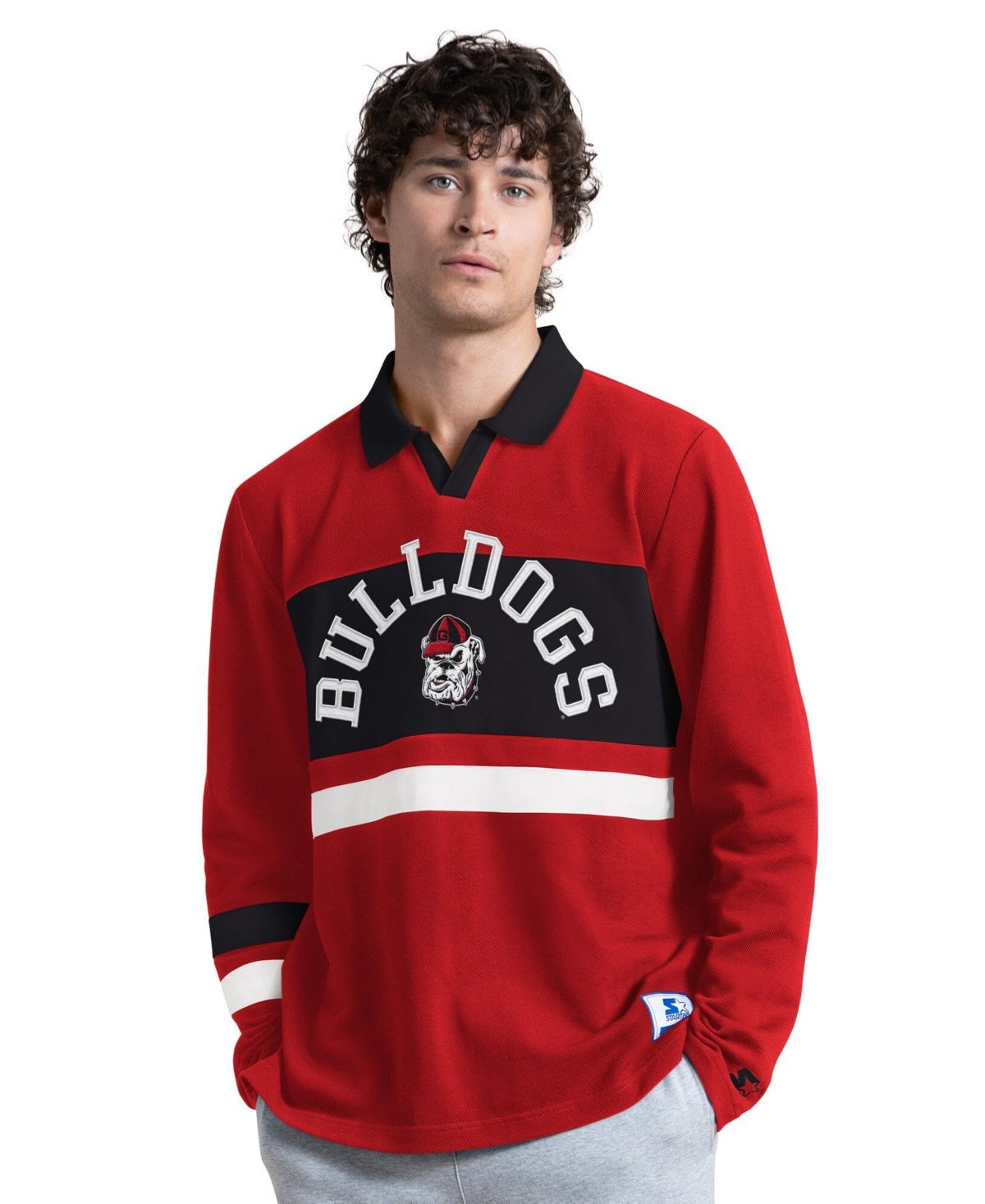 Starter Men's Red Georgia Bulldogs Team Spirit Rugby Shirt - Red