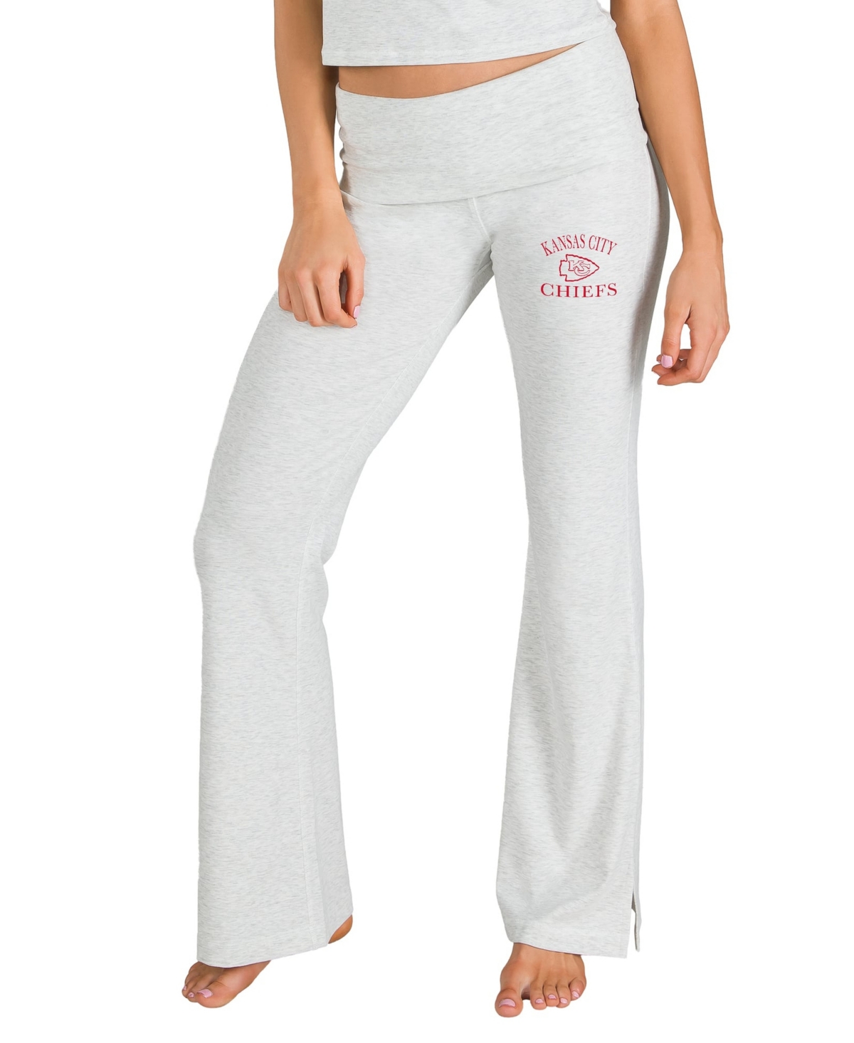 Concepts Sport Women's Gray Kansas City Chiefs Fray Flared Split Hem Pants