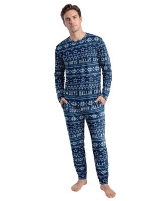 Men's Navy Dallas Cowboys Jubilee Long-Sleeves T-Shirt Pant Set