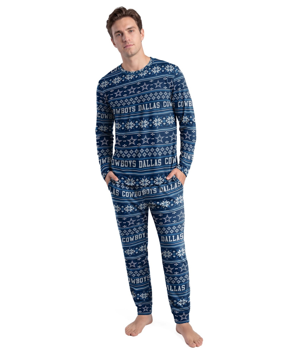 Concepts Sport Men's Navy Dallas Cowboys Jubilee Long-Sleeves T-Shirt Pant Set - Navy