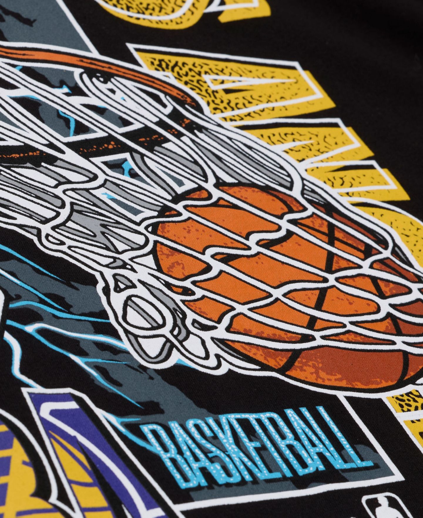 Мужская футболка Mitchell & Ness Black Los Angeles Lakers Lightning Swish — фото 5