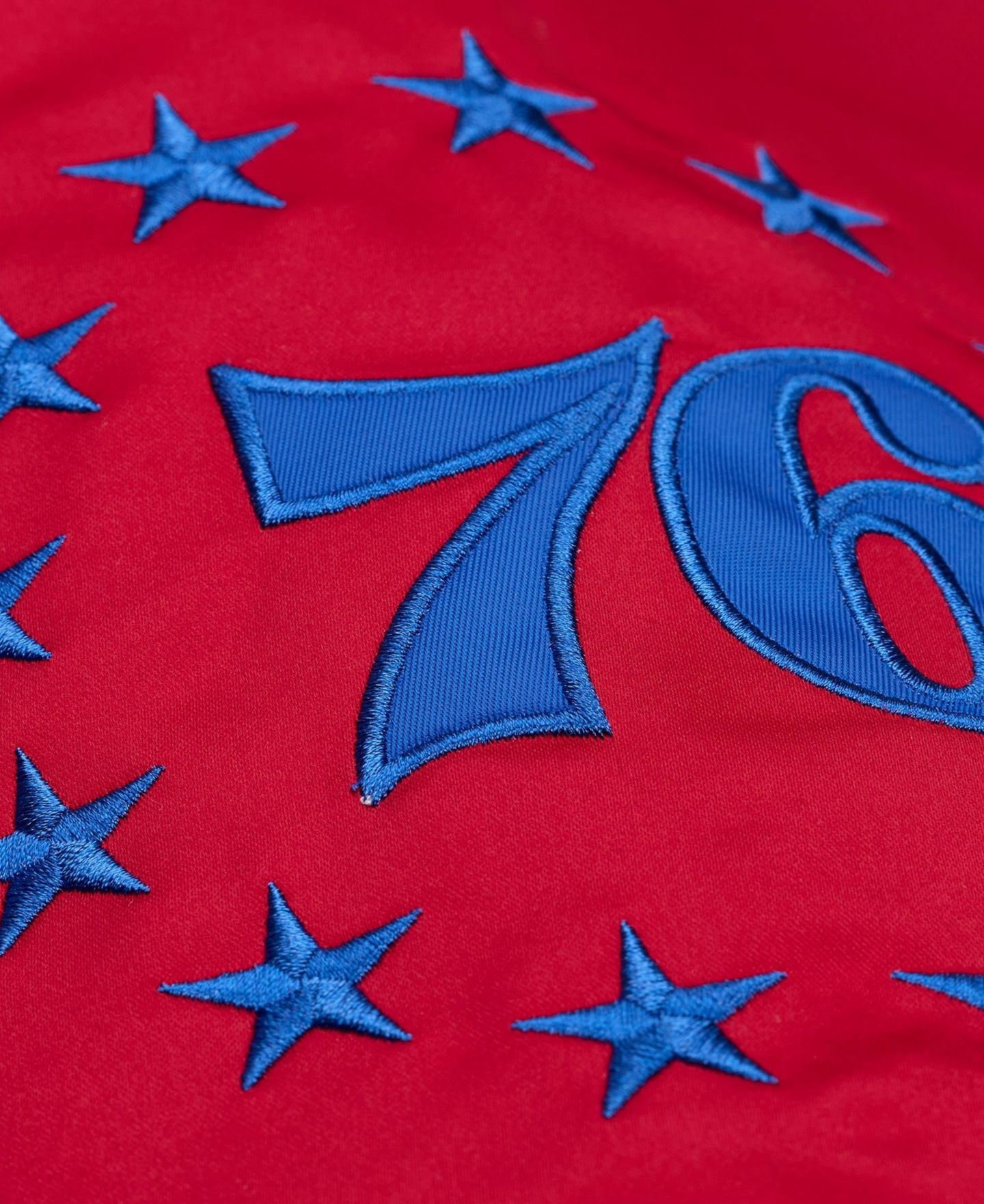 Мужская куртка Mitchell & Ness Royal Philadelphia 76ers Throw It Back Heavyweight Satin Full-Zip — фото 5