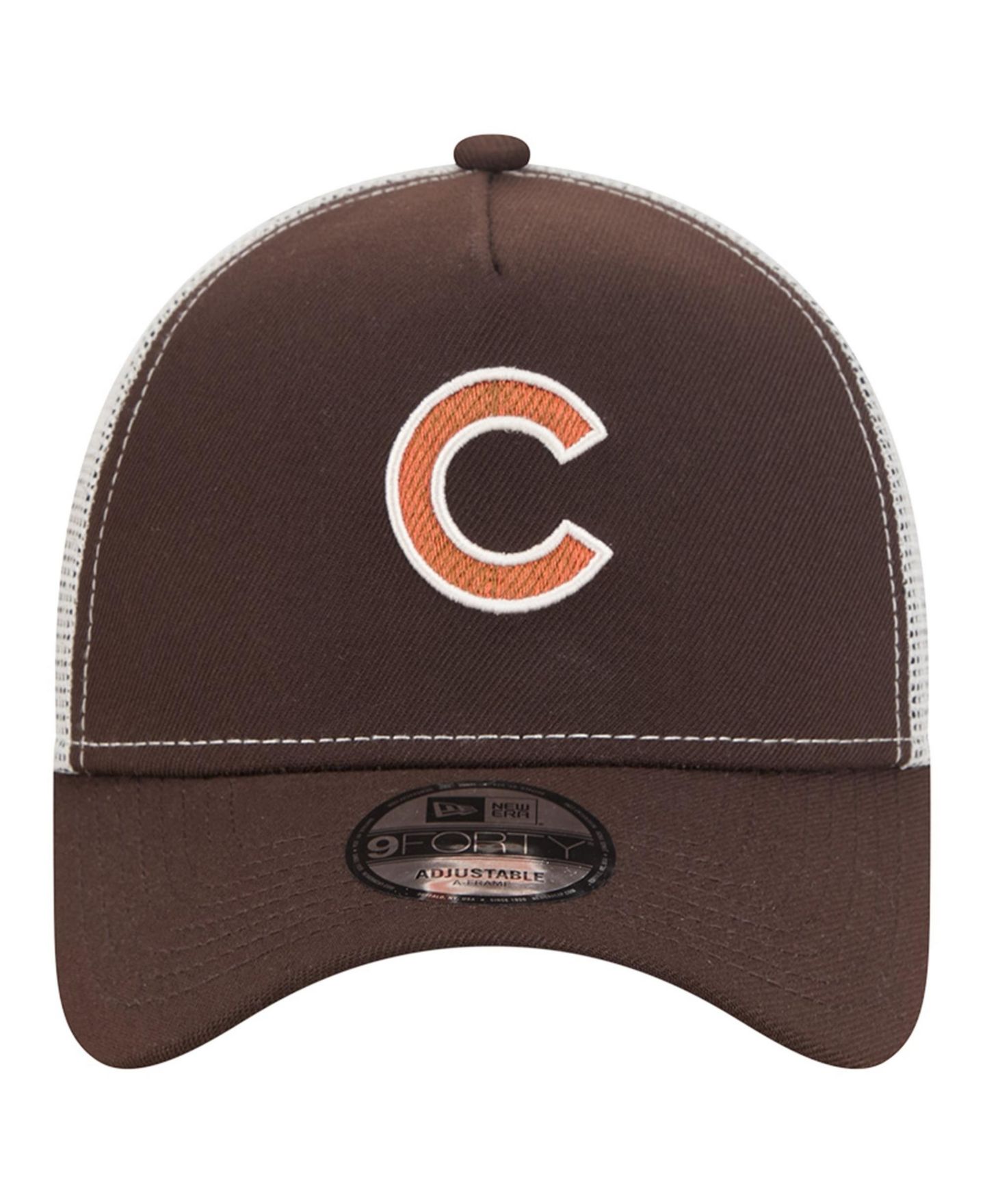 Мужская кепка New Era Brown Chicago Cubs Pumpkin Spice 9FORTY A-Frame Adjustable Trucker Hat — фото 2