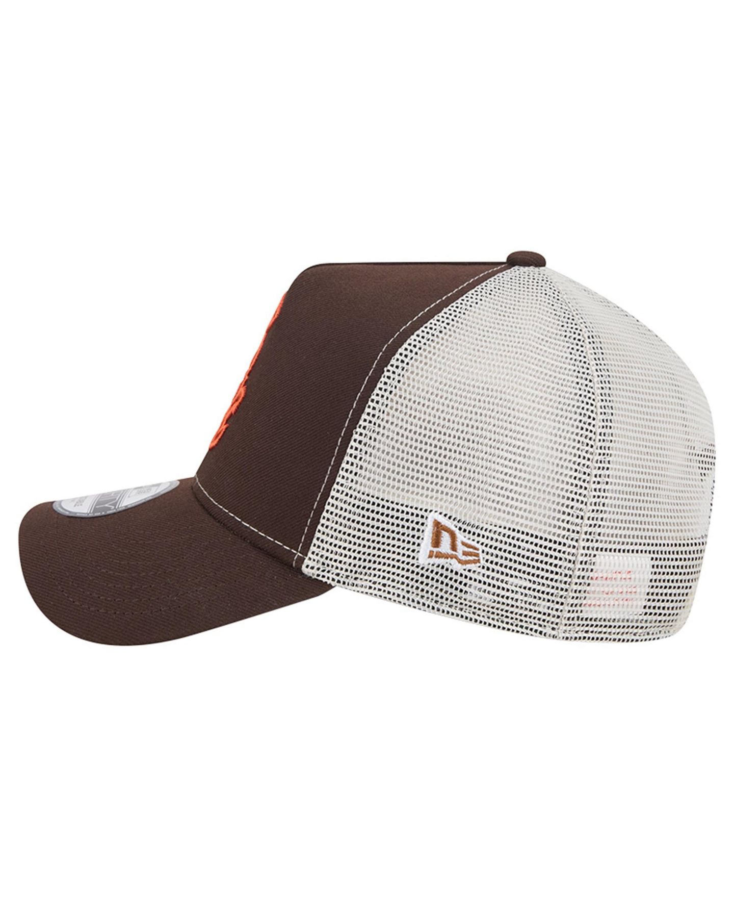 Мужская кепка New Era Brown Chicago White Sox Pumpkin Spice 9FORTY A-Frame Adjustable Trucker Hat — фото 6