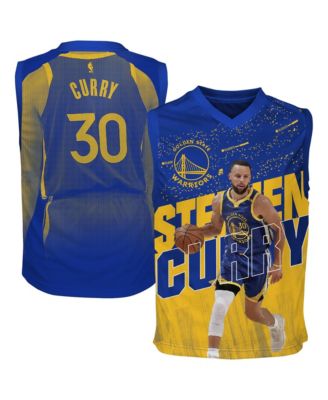 Big Boys' and Girls' Stephen Curry Royal Golden State Warriors Icon Play Jersey