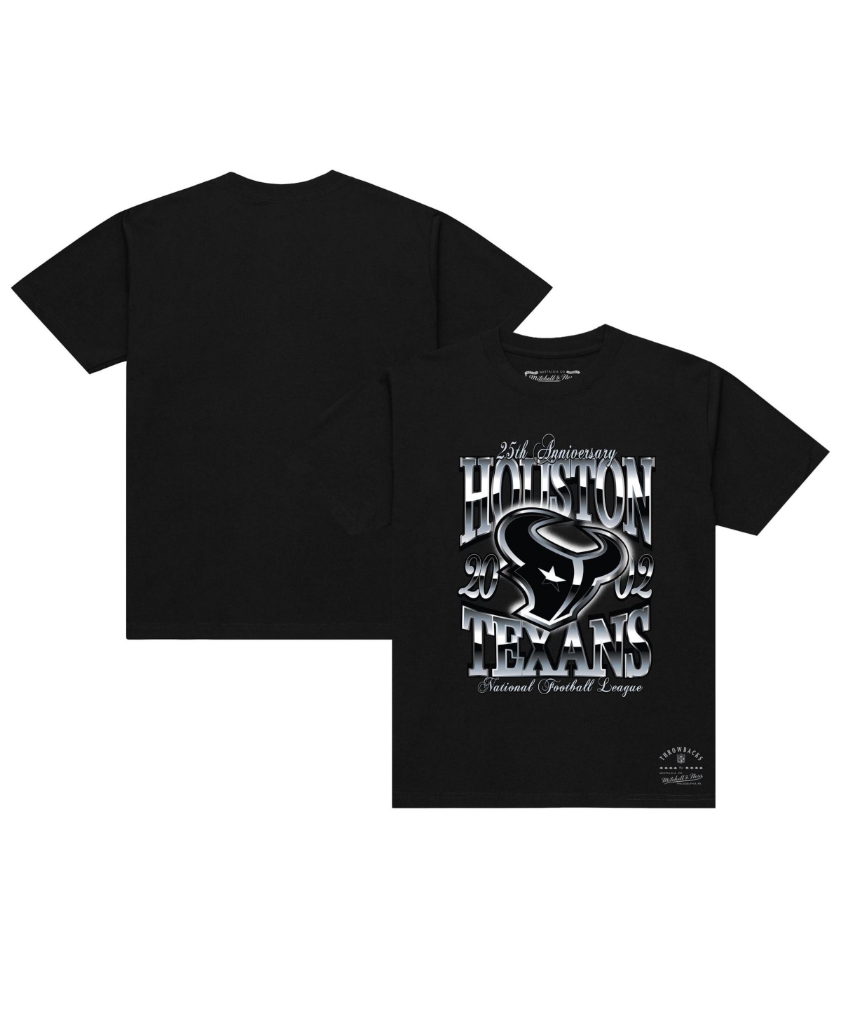 Mitchell & Ness Men's Black Houston Texans 25th Anniversary Chrome Out T-Shirt