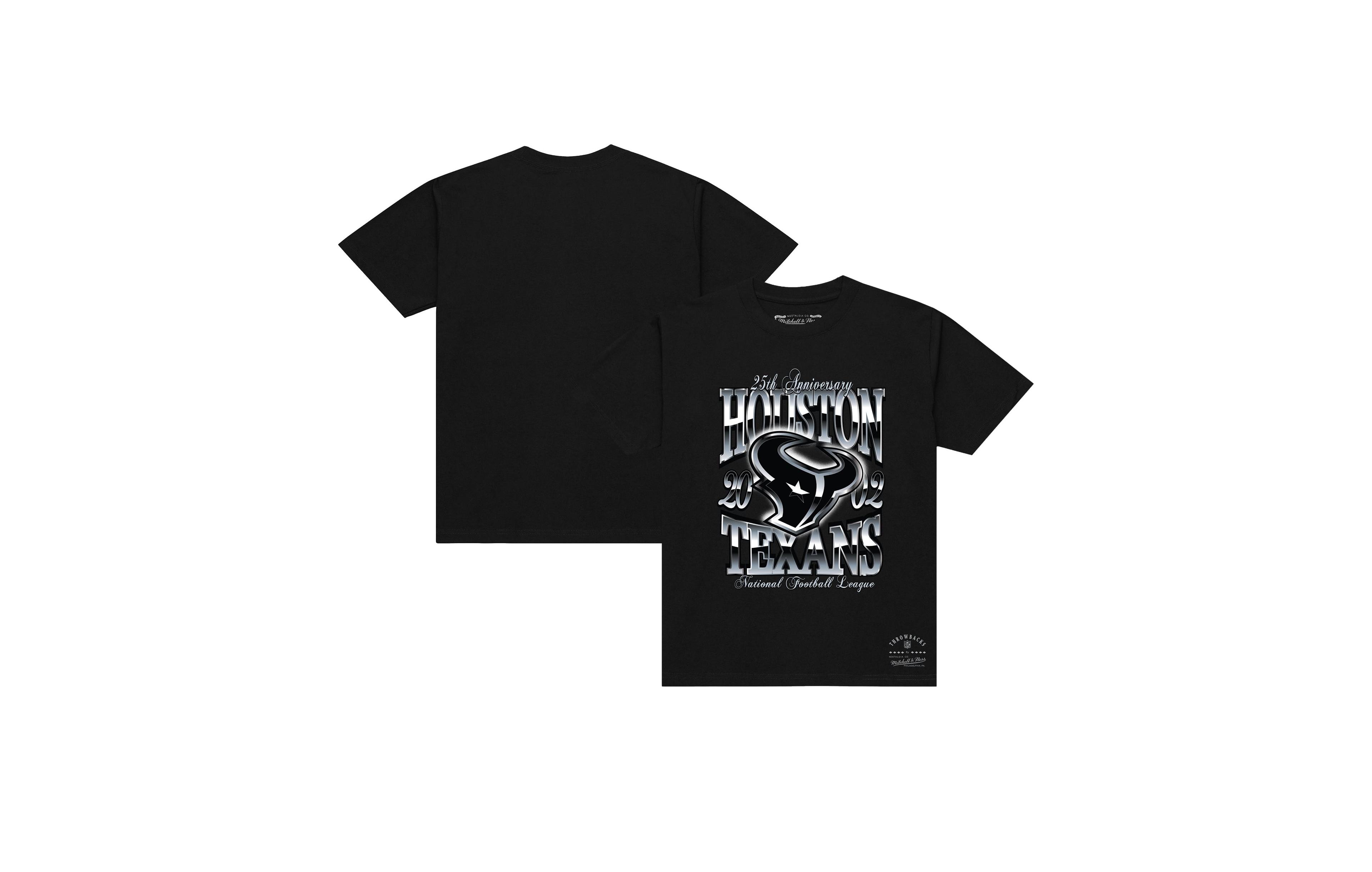 Mitchell & Ness Men's Black Houston Texans 25th Anniversary Chrome Out T-Shirt